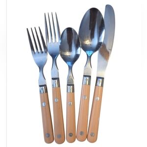 VTG WF Washington Forge 5pc Pink Stainless Mardi Gras Place Setting Korea